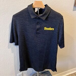Pittsburgh Steelers Polo Shirt NFL Team Apparel Gray Mens Size M
